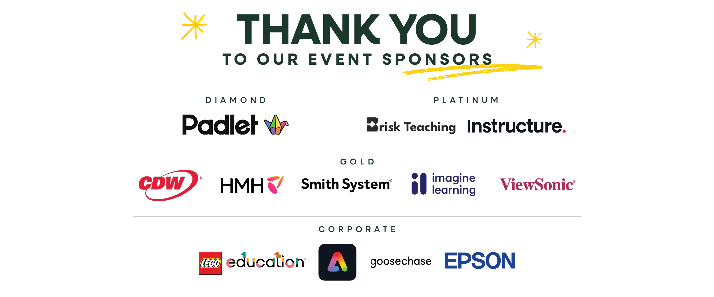 Thank You to Our 2026 Spring CUE Sponsors