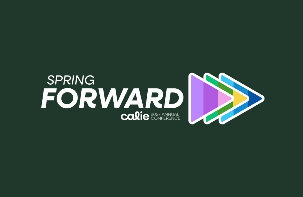Spring Forward 2027 logo on evergreen background